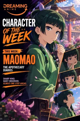 Dreaming Anime Character of the Week cover featuring Maomao from The Apothecary Diaries