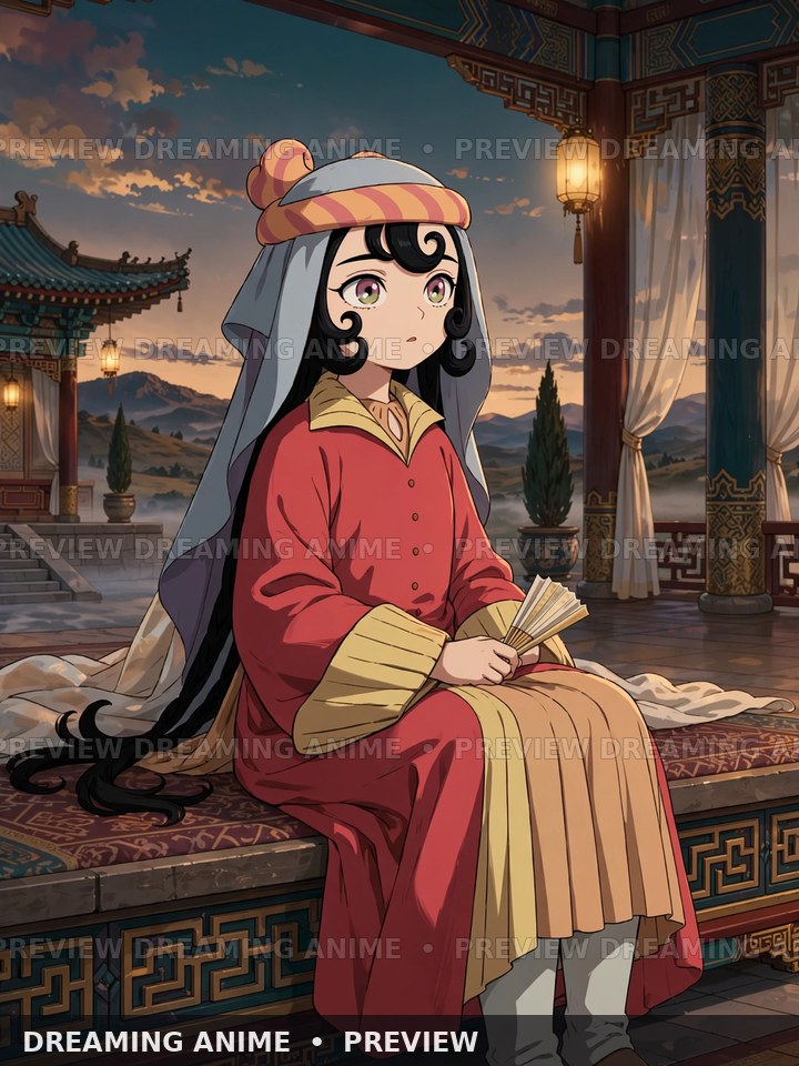 Watermarked phone fan-art preview of Sitara (aka Fatima) in a seated pose